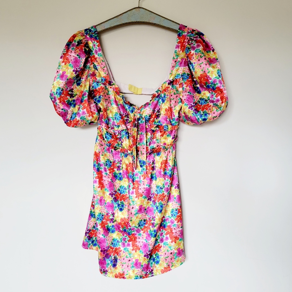 For Love And Lemons Merrill Puff Sleeve Mini Dress - Picture 5 of 14